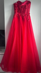 Beauty Prom Dress Red Sweetheart Pleated Tulle Long Gala Gown Evening Dress Party Outfits HZ0319