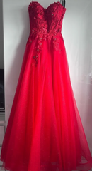 Beauty Prom Dress Red Sweetheart Pleated Tulle Long Gala Gown Evening Dress Party Outfits HZ0319