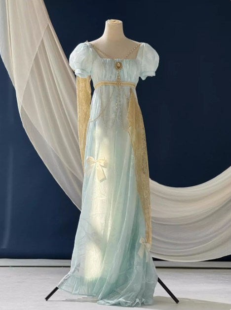 Elegant Imperial Prom Dress Square Neck Print Gala Gown Evening Dress Party Outfits HZ0319