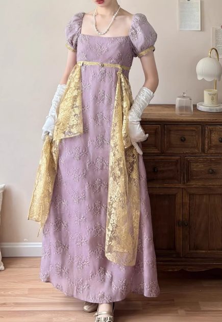 Pretty Imperial Prom Dress Square Neck Gala Gown Evening Dress Party Outfits HZ0319