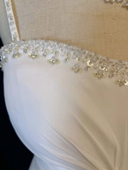 Elegant Prom Dress White Spaghetti Straps Pleated Formal Gown Evening Dress Gala Dress HZ0319