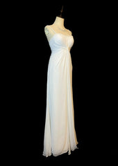 Elegant Prom Dress White Spaghetti Straps Pleated Formal Gown Evening Dress Gala Dress HZ0319