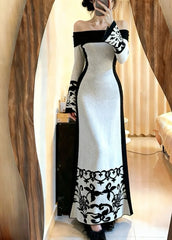 90s Elegant Prom Dress Off Shoulder Formal Gala Gown Evening Dress Birthday Party Dress HZ0319