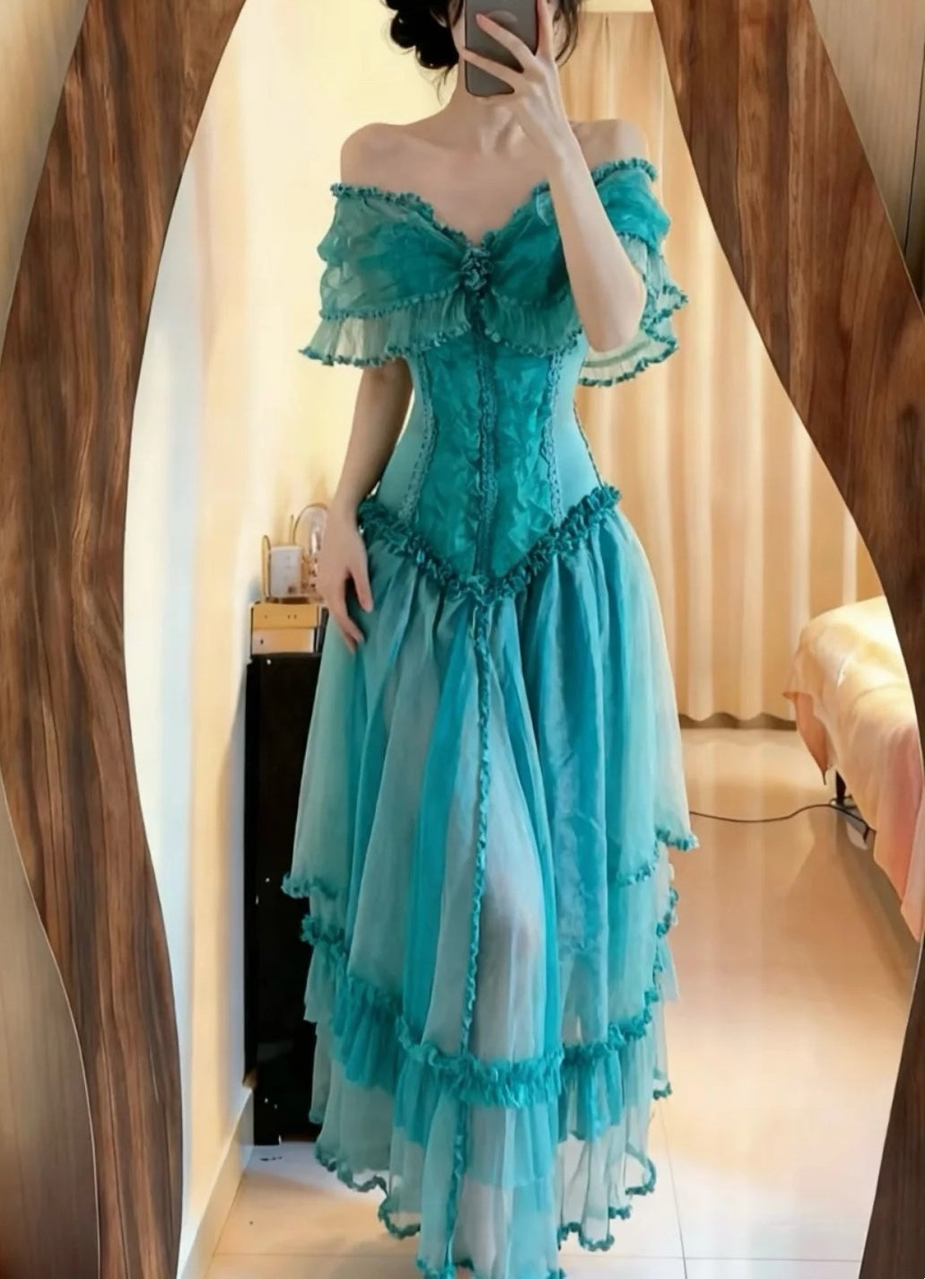 Charming Prom Dress Off Shoulder Pleated Formal Gala Gown Evening Dress Birthday Party Dress HZ0319