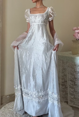 90s Retro Prom Dress Square Neck Imperial Dress Formal Gala Gown Evening Dress Party Outfits HZ0319