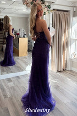 Sweetheart Hot Pink Floral Lace Trumpet Long Prom Dress