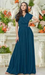 A-line V-Neck Short Sleeve formal dresses Bridesmaid Dresses evening gown Prom Dress