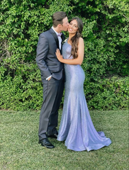 Pretty One Shoulder Mermaid Prom Dress Long Party Evening Dress SH1087
