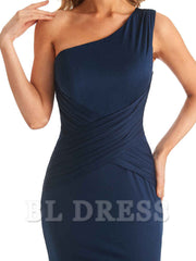 Mermaid One shoulder formal dresses evening gown Bridesmaid Dresses With Side Slit