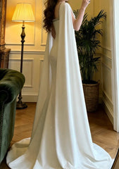 Elegant Prom Dress White Square Neck Mermaid Formal Gala Gown Evening Dress Graduation Outfits HZ0319