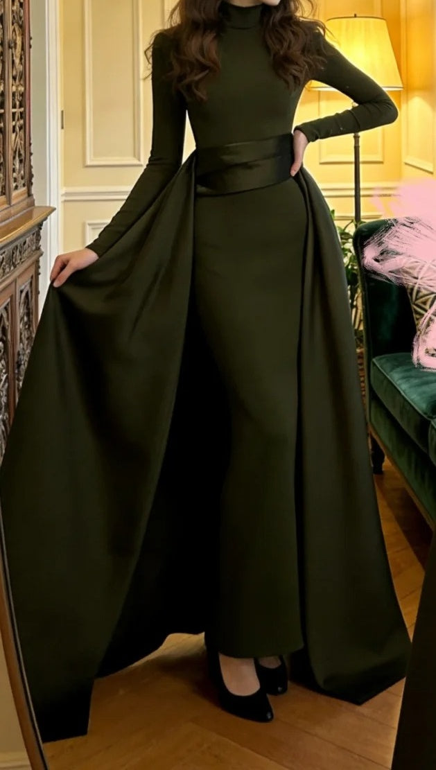 Elegant Prom Dress High Collar Gala Gown Formal Evening Dress Graduation Outfits HZ0319