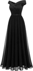 Robe de demoiselle d'honneur en dentelle pour femmes A-line hors épaule