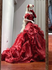 Gorgeous Ball Gown Off Shoulder Ruffle Quinceanera Dress Evening Dress 18th Birthday Prom Gown HZ0319