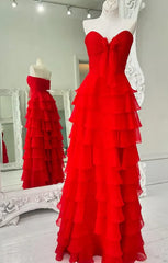 Chiffon Long Prom Dress with Bow on Bodice and Ruffle Skirt