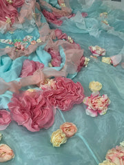Colorful Ball Gown Strapless Floral Evening Dress Quinceanera Dress 18th Birthday Prom Gown HZ0319
