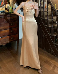Chic Prom Dress A Line Spaghetti Straps Pleated Gala Gown Evening Dress Graduation Dress HZ0319
