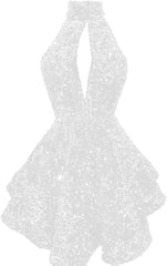 Halter -pailletten Homecoming -jurken Korte Sparkly Glitter Cutout Mini Backless Tight BodyCon Prom Cocktailjurken voor vrouwen
