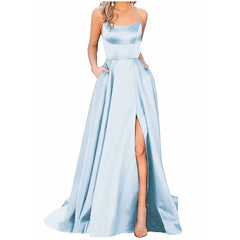 Wholesale Prom Dresses for Women 2025 Winter Party Off The Shoulder Maxi Dress Slip Satin Modest Dresses Evening Gowns