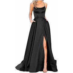 Wholesale Prom Dresses for Women 2025 Winter Party Off The Shoulder Maxi Dress Slip Satin Modest Dresses Evening Gowns