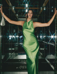 Sheath Sexy Halter Green Backless formal dresses Bridesmaid Dresses evening gown Prom Dress