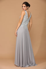 Long Mother of the Bride Chiffon Formal Dress