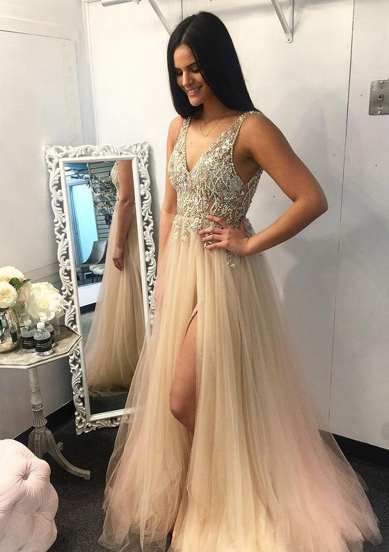 Beading Long Prom Dress,Prom Dresses,Pageant Dress