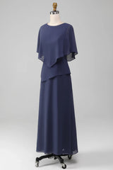 Sheath/Column Scoop Tea-Length Chiffon Mother of the Bride Dress