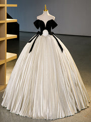 A-Line Champagne Long Prom Dress, Champagne Sweet 16 Dress