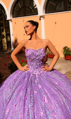 Amarra 54248 Ball Gown Quinceañera Dress with Cape