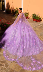 Amarra 54248 Ball Gown Quinceañera Dress with Cape