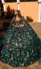 Amarra 54260 Corset Quinceañera Dress with Cloak