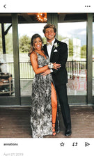 black sequin beaded long prom dress Formal Dress Prom Dress P6335