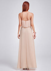 Spaghetti Straps Long Bridesmaid Dresses