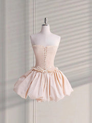 Cute Ball Gown Strapless Pink Mini Party Dresses Short Formal Homecoming Dresses Night Chic Elegant Short Dresses Cocktail Dress 16th Birthday Outfits Tulle Hoco Dresses DH2786