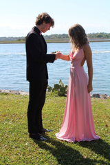Pink A Line Long Prom Dress Bridesmaid Dress  Graduation Dress  SH1111