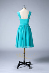 Short V-Neck Bridesmaid Dresses with Strap