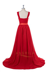 Shoulder Straps A-Line Chiffon Bridesmaid Dresses