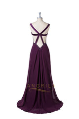 Shoulder Straps Bridesmaid Dresses with Split