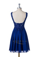 Backless V-Neck Knee-Length Bridesmaid Dresses