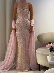 Prom Dresses Extravagant Long Strapless Corset Formal Dress with Crystal