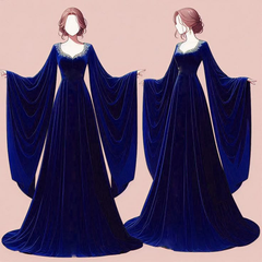 Elegant Burgundy Long Sleeves A-Line Velvet Long Formal Evening Dress, HZ0319
