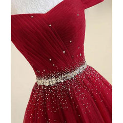 Custom Made Off Shoulder Burgundy/ Navy Blue Prom Dresses, Off Shoulder Formal Dresses, Burgundy/ Navy Blue Evening Dresses