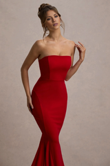 Mermaid strapless strapless backless and floor length evening dress - Jimiss Dress