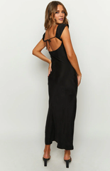 Jimiss - Heart neckline short sleeved back tie with side slit long Prom dress