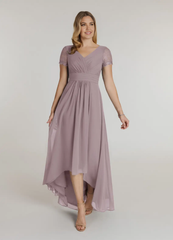 A-Line V-Neck Lace Chiffon Dusk formal dresses evening dress Mother of the Bride Dresses