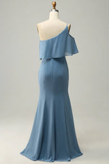 Plus Size Sheath One Shoulder Bridesmaid Dress with Silt