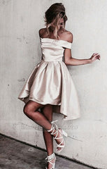 Off-the-shoulder Popular Short Party Dress,Mini Homecoming Dress