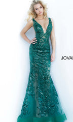 Jovani Embroidered Long Prom Dress with Sequins