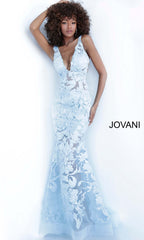 Jovani Embroidered Long Prom Dress with Sequins