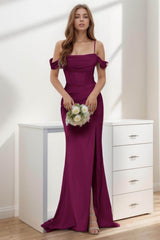 Trumpet-Mermaid Sweep-Brush Train Silk-Like Prom Dress CS0399